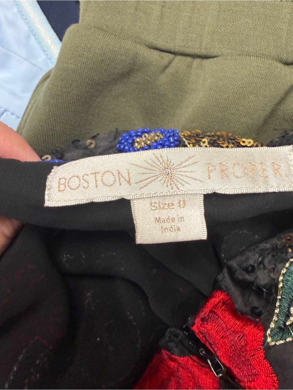 Boston Proper Sequin Beaded Embellished Floral Black Mini Skirt Size 0 - Picture 7 of 8